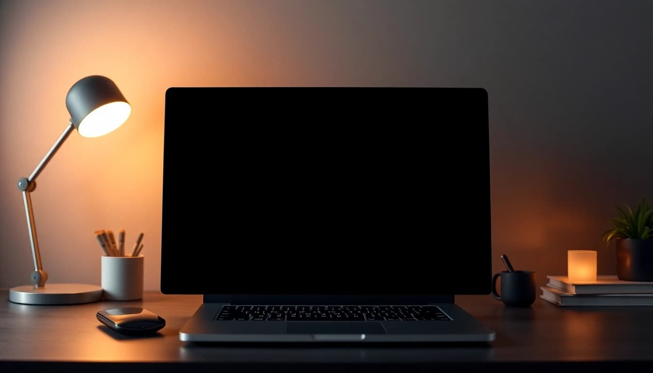 black screen image used in a professional workspace for focus and minimalism.