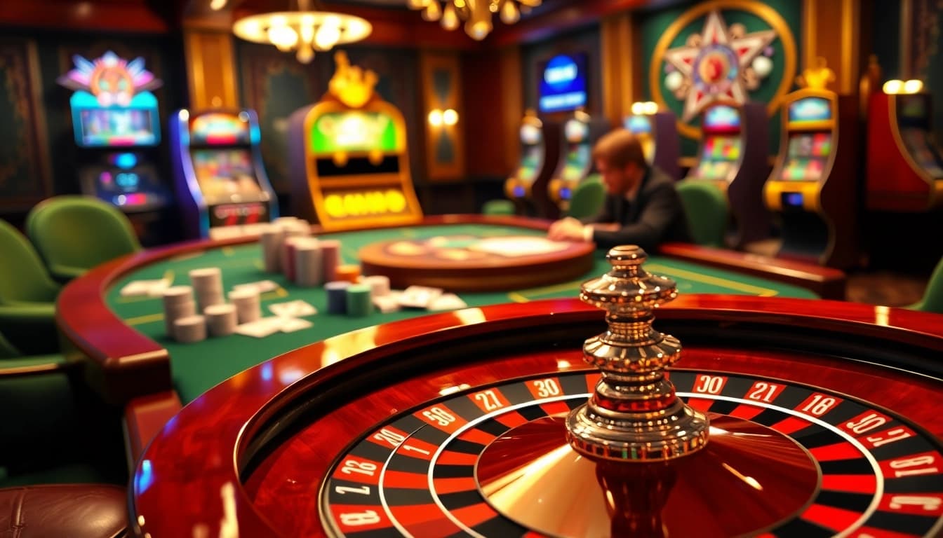 Stratégies gagnantes dans un casino en ligne France fiable représentées dans une scène de jeu luxueuse.