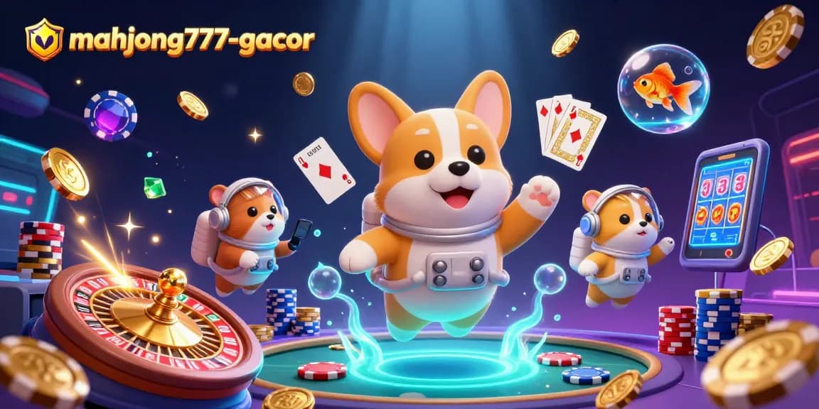 Experience the excitement of mahjong777-gacor in a space casino with vibrant characters and dynamic gaming elements.