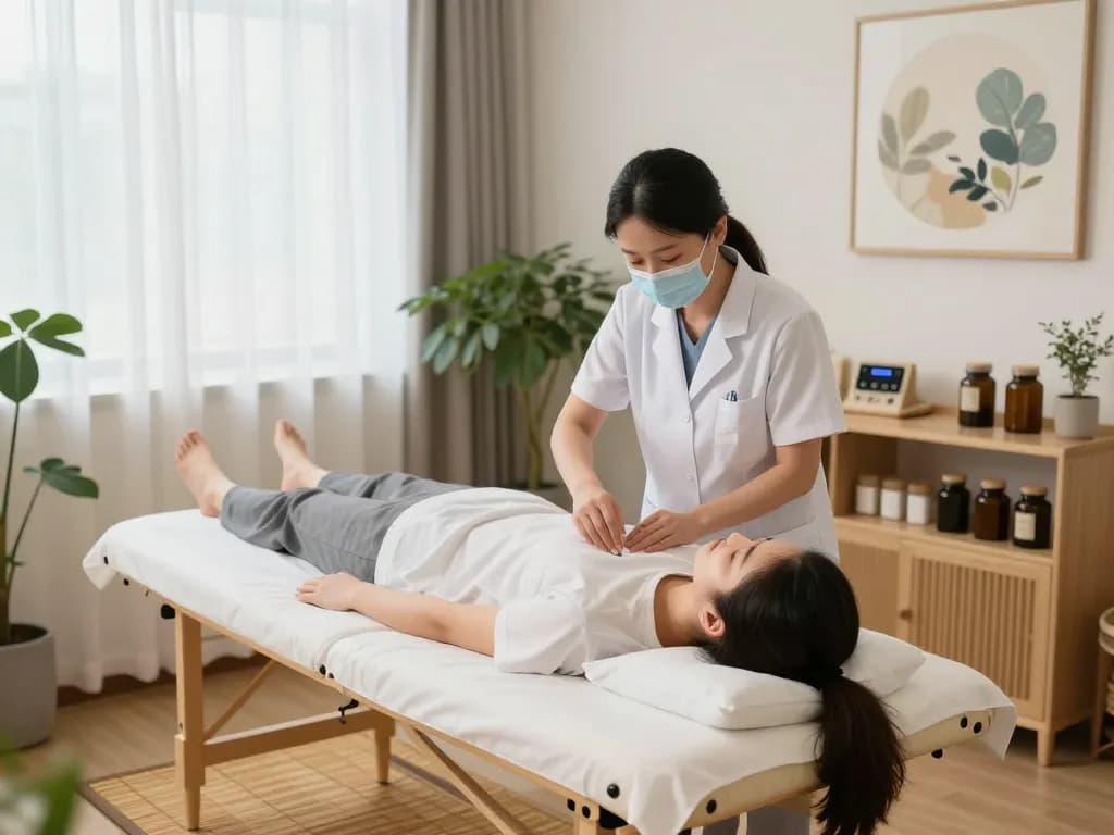 수원한의원 acupuncture treatment promoting holistic wellness and relaxation in a calming environment.
