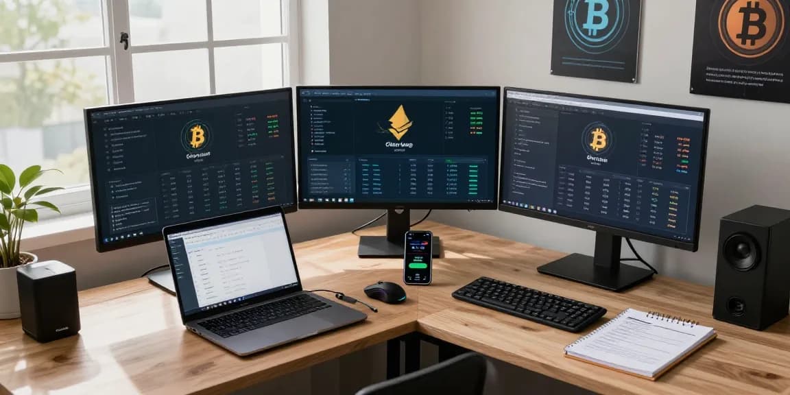 Cloud mining with daily payouts scene showcasing cryptocurrency investment analysis and technology integration in a modern office.