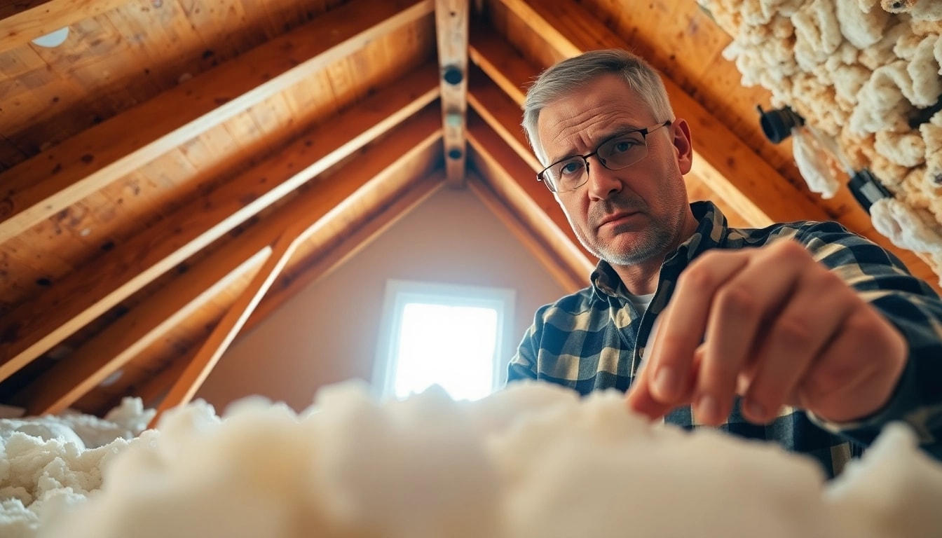 Examine common problems with spray foam insulation in a residential attic setting.