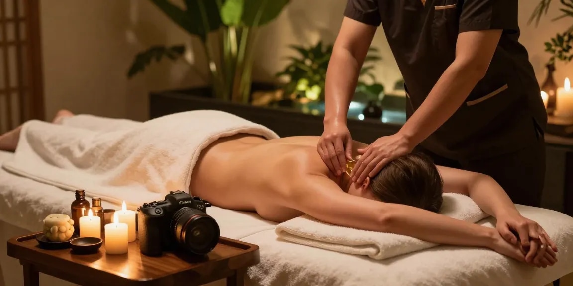 Experience a soothing 구로마사지 session in a tranquil spa with calming ambiance.