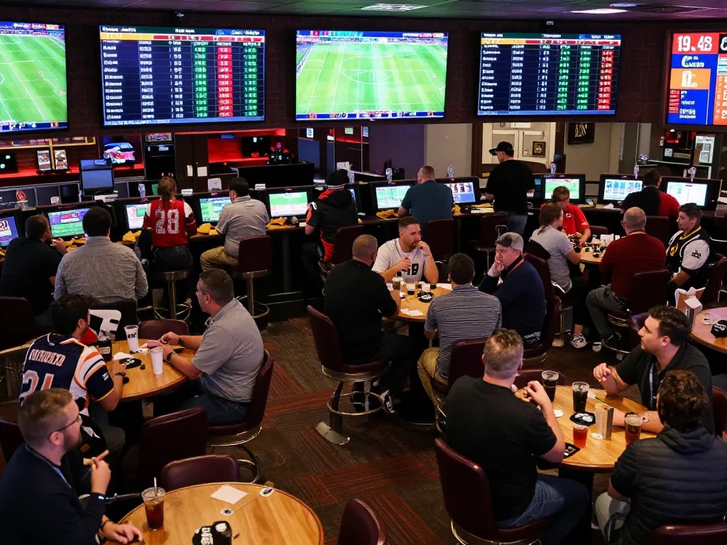 Bet on live football matches at 7m in an exciting sportsbook atmosphere