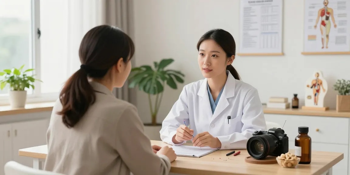Patient consultation at 수원교통사고한의원 for effective healing and recovery.