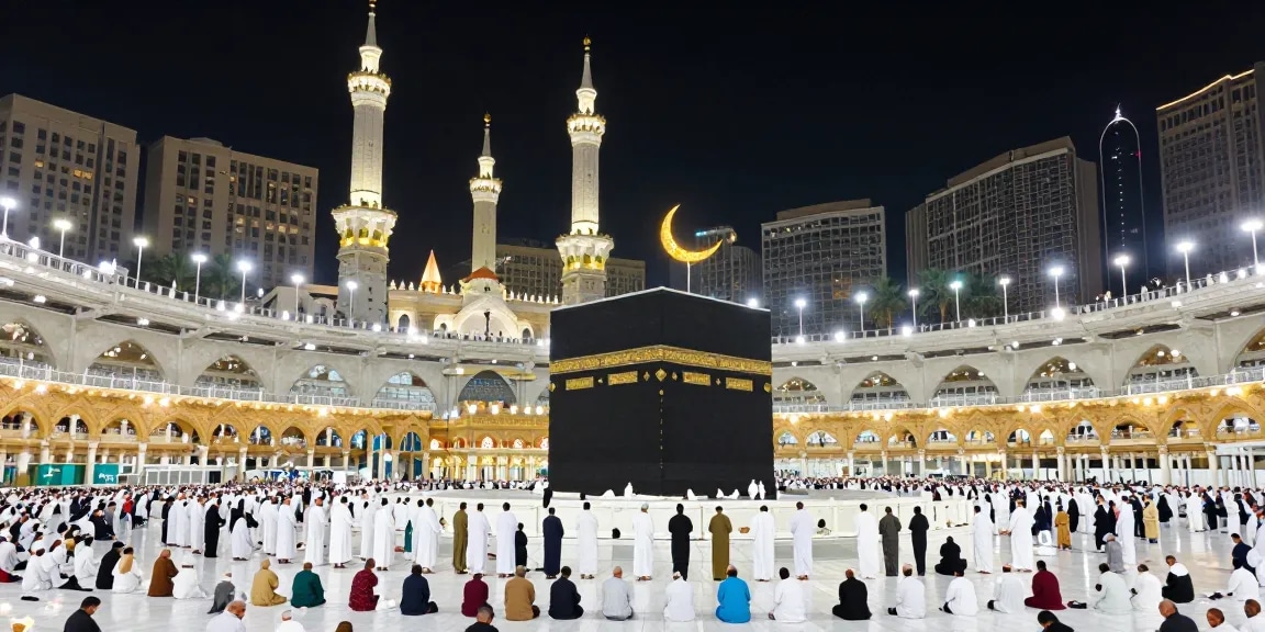 "Experience the spiritual journey of umroh full ramadhan at the iconic Masjid al-Haram, showcasing the beauty of this travel destination and its significance during Ramadan."