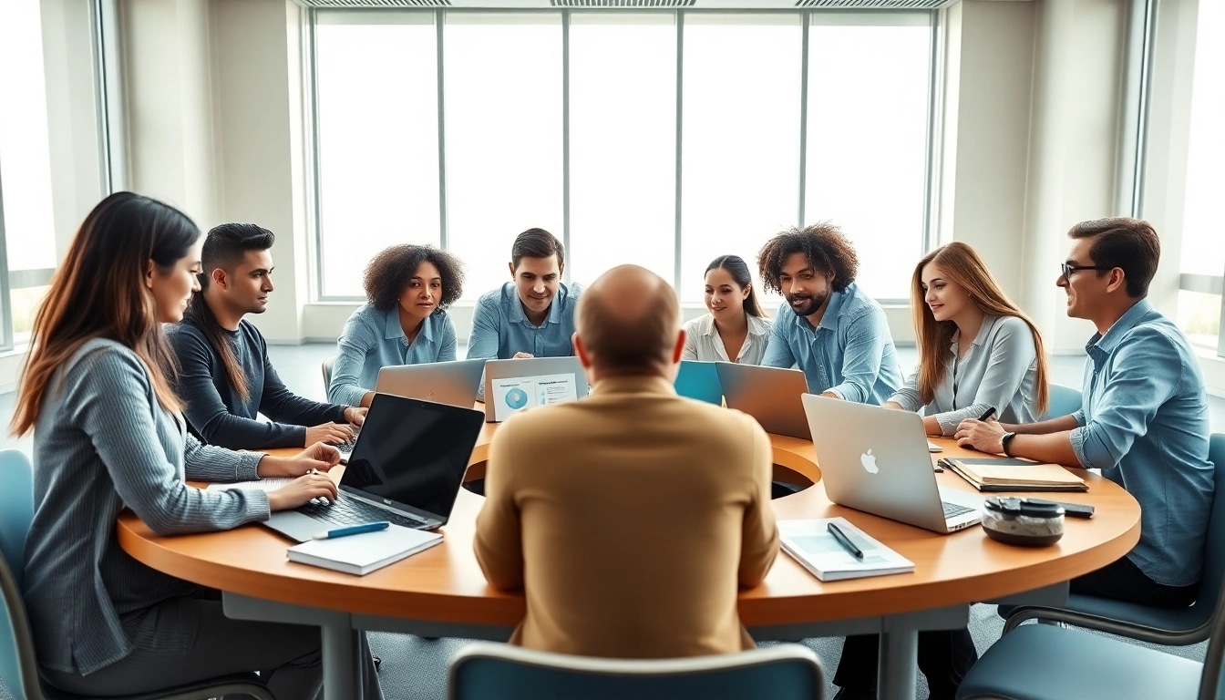 Cisco exam assistance: Group study session with collaboration and digital resources.