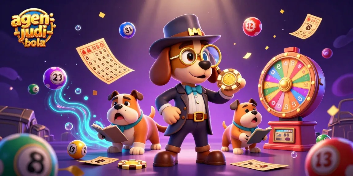 Engage with agen-judi-bola through an adventurous scene of detectives uncovering treasure amid vibrant casino elements.