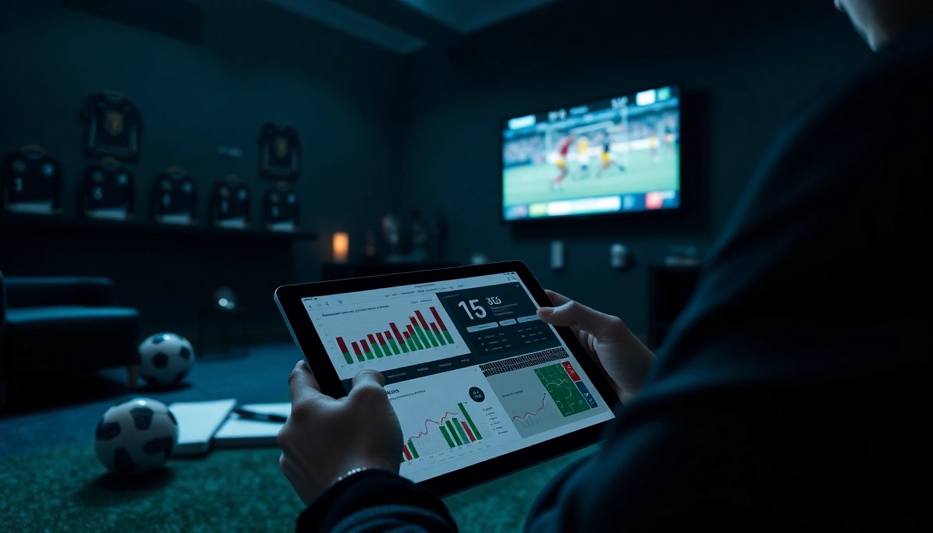 Analyzing ทีเด็ดบอล statistics and performances through advanced data visualization on a digital tablet.