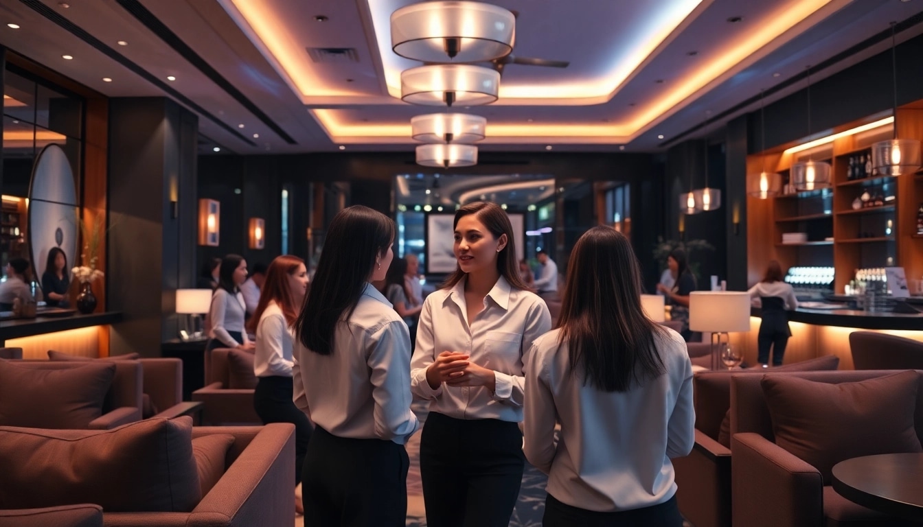 Stylish 인계동셔츠룸 interior with attractive managers and cozy ambiance