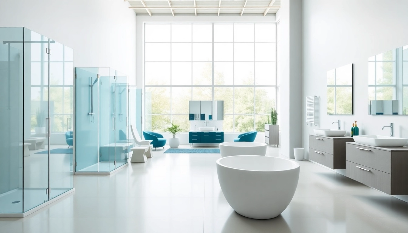 Gestalte die Premium-Badezimmerprodukte von sonni sanitär GmbH in einer modernen Ausstellung.