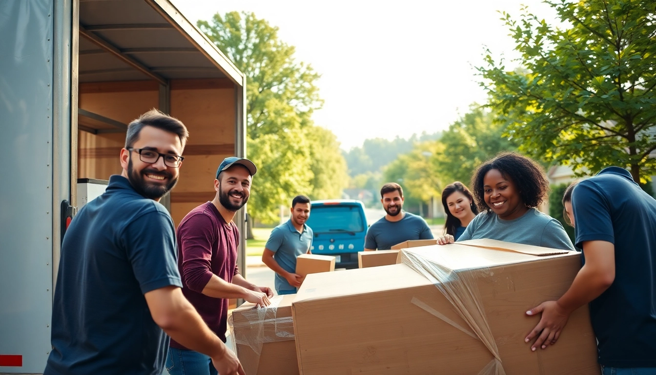 Canadian movers expertly handle packing and loading a truck with care and precision in a suburban setting.
