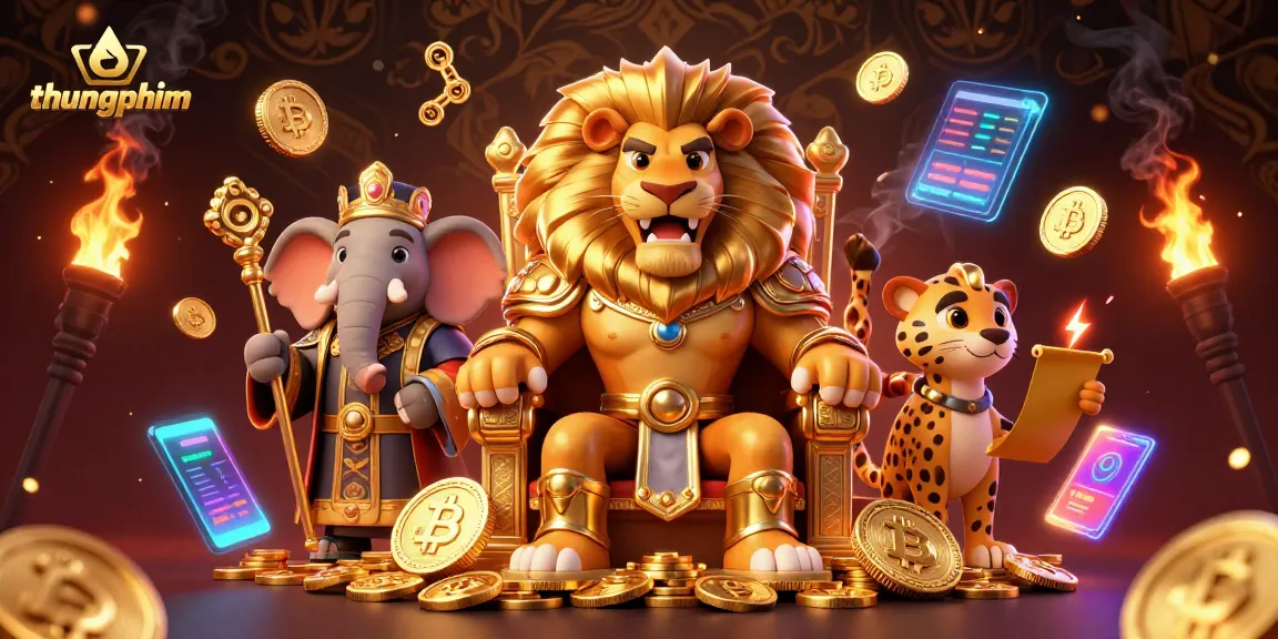 Join the thrilling action at thungphim with a colorful, dynamic casino scene filled with characters and game elements.