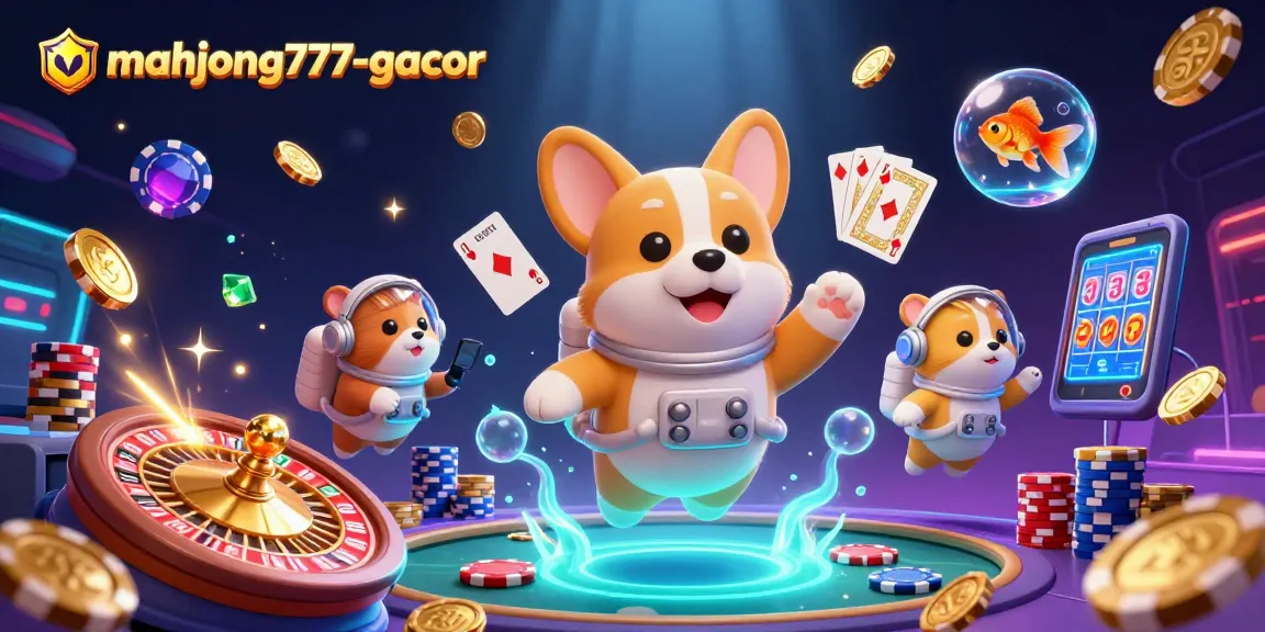 Experience the excitement of mahjong777-gacor in a space casino with vibrant characters and dynamic gaming elements.