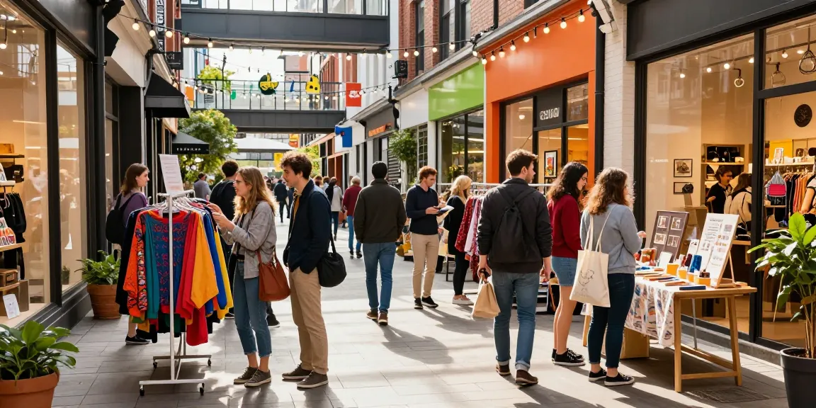 Shoppers browsing local boutiques in an urban marketplace, indicating community interest in https://forumup.org/shop/search.php?ca_id=&addr1=&addr2=&addr3=&schKeyword= with colorful storefronts.