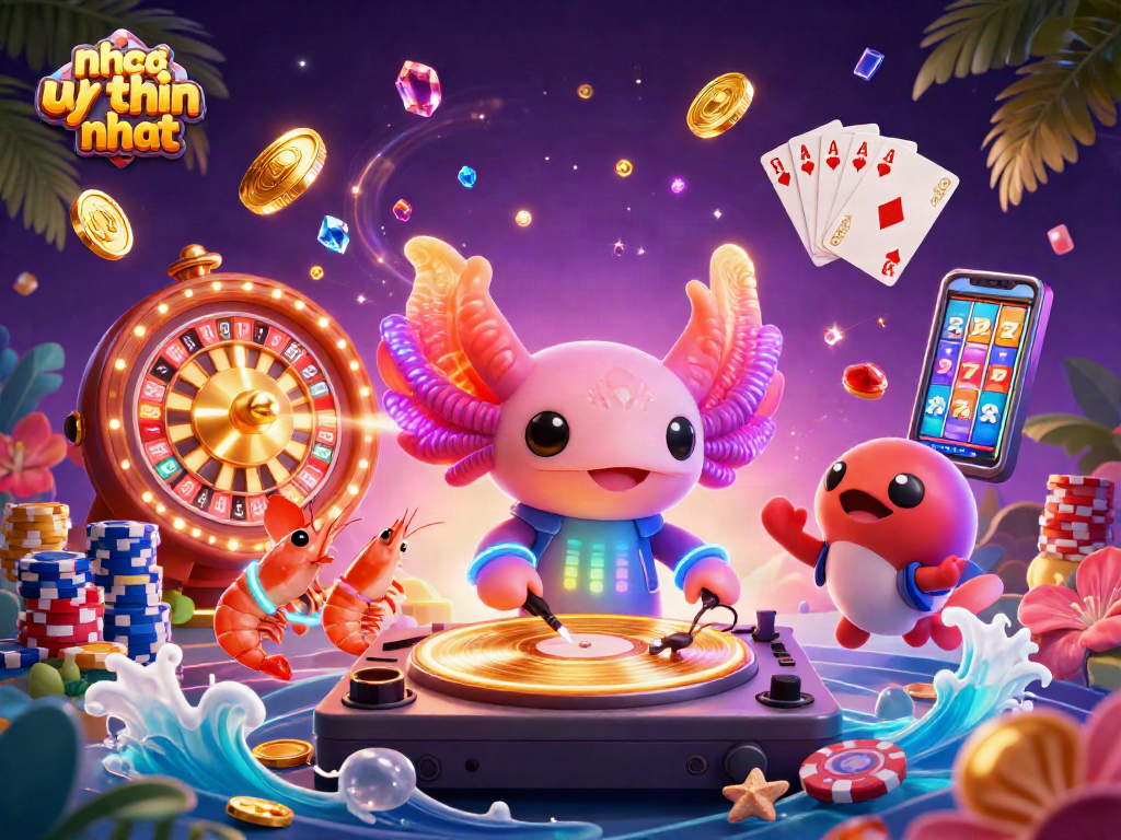 Cá cược tại nhà cái uy tín nhất với hình ảnh DJ tỏa sáng cùng những đồng tiền vàng và đá quý
