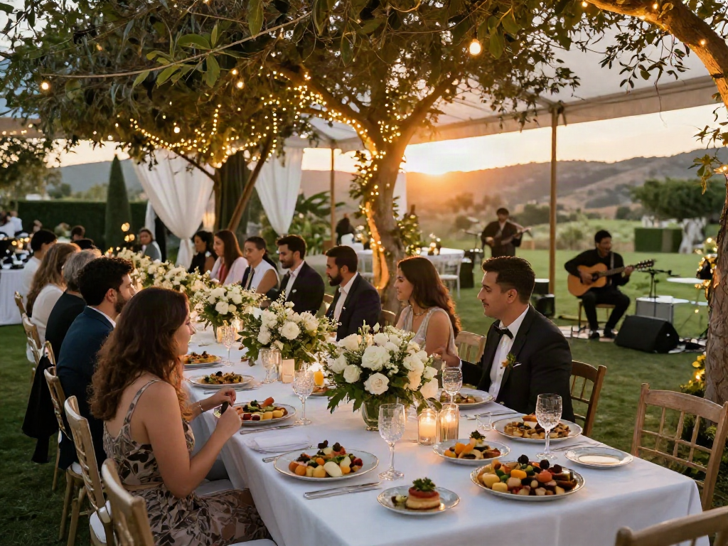 Beautiful wedding reception scene showcasing event rental ksa with elegant decorations and ambiance.