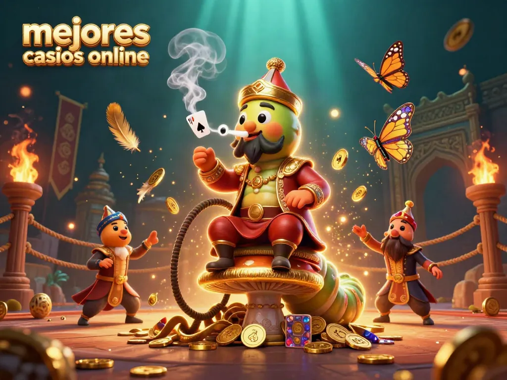 Juega en los mejores casinos online mientras observas una ilustración fantástica de un maestro del hookah.