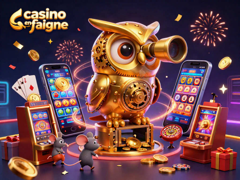 Jouer à des jeux d'argent sur un casino fiable en ligne, avec des éléments colorés et festifs.