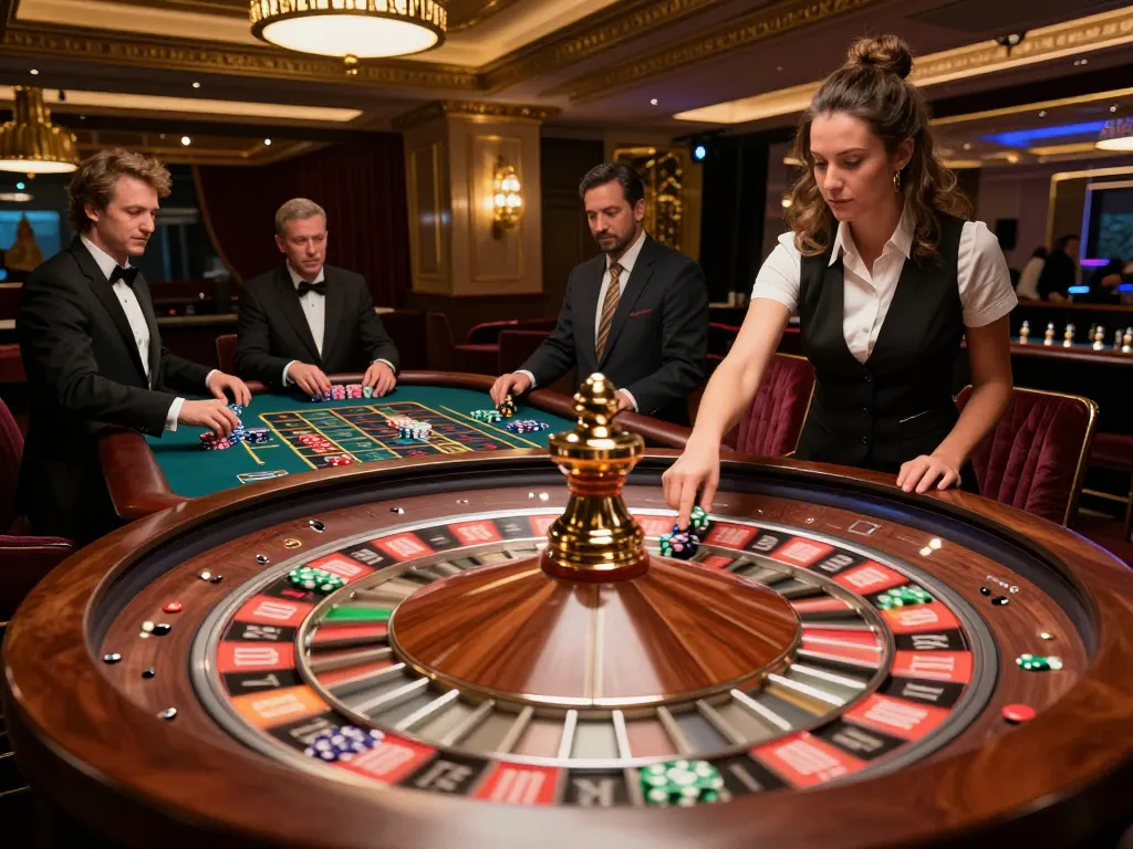 FAFA 828 players eagerly placing bets at a vibrant roulette table