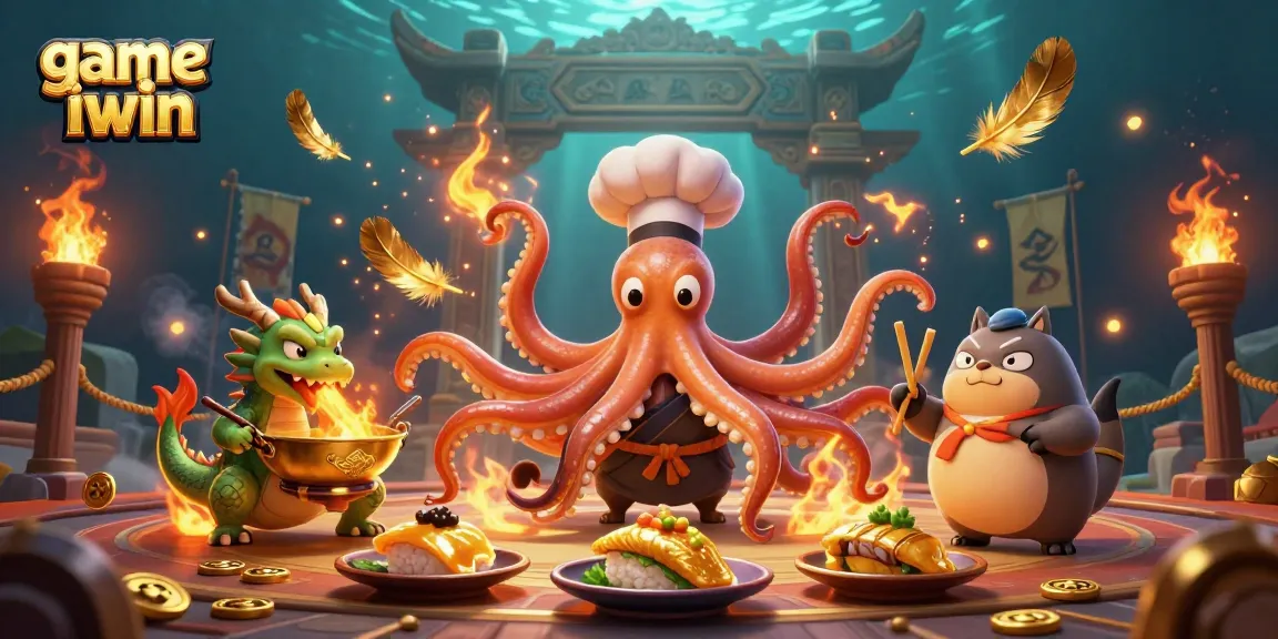 Play game iwin with fun characters enjoying a thrilling casino atmosphere filled with gold and excitement.