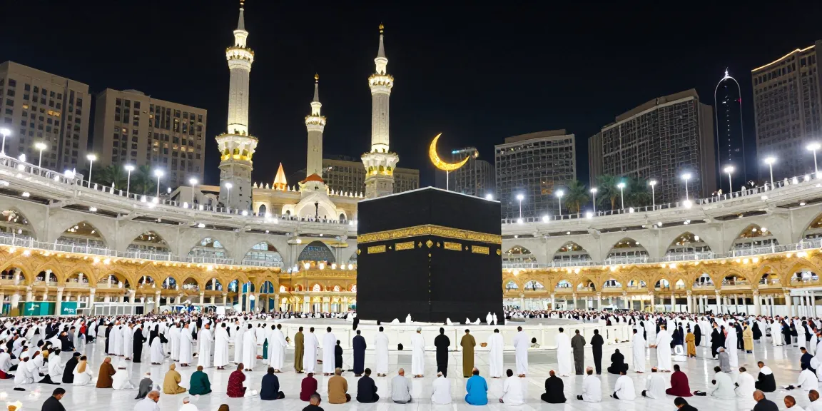 "Experience the spiritual journey of umroh full ramadhan at the iconic Masjid al-Haram, showcasing the beauty of this travel destination and its significance during Ramadan."
