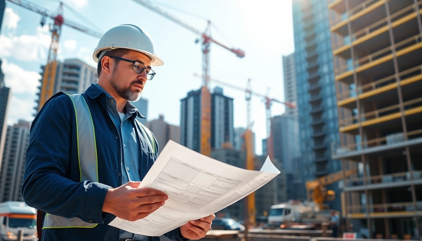 Manhattan Construction Manager evaluating a construction site, leading operations and ensuring project success.