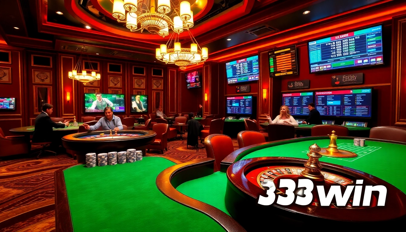 Experience the thrilling gameplay at 33win with vibrant casino tables and lively players.