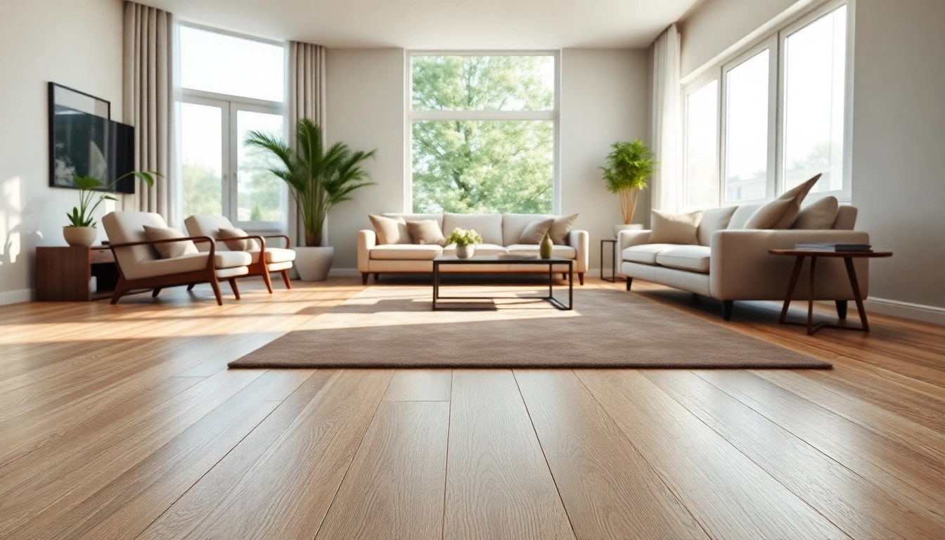 Showcasing luxury vinyl flooring in a beautifully designed living room, highlighting its smooth texture and stylish appeal.