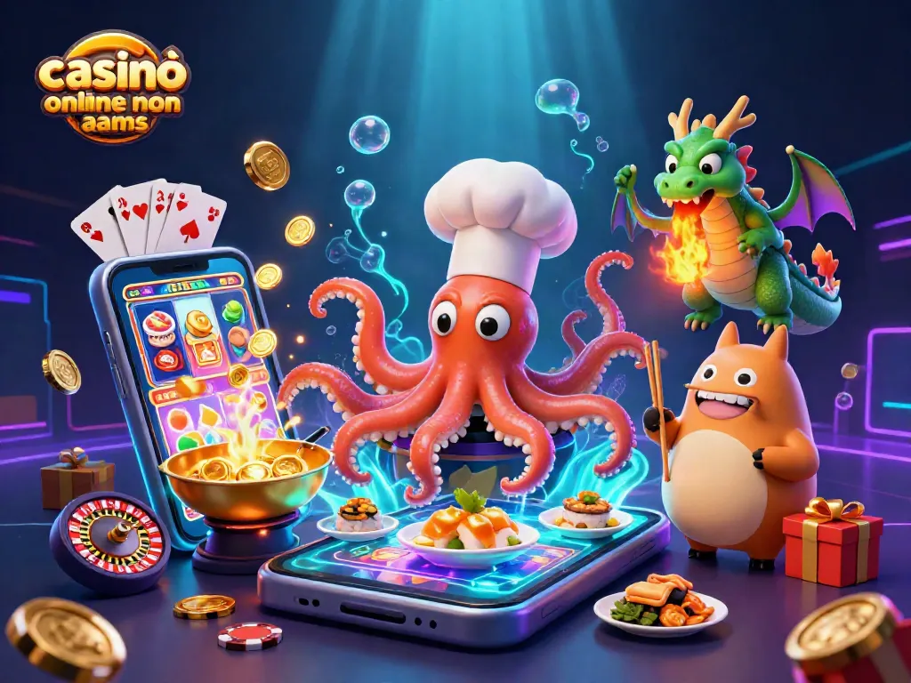 Azione nei casinò online non AAMS con un polpo chef e un drago, immersi in un'esperienza di gioco entusiasmante.