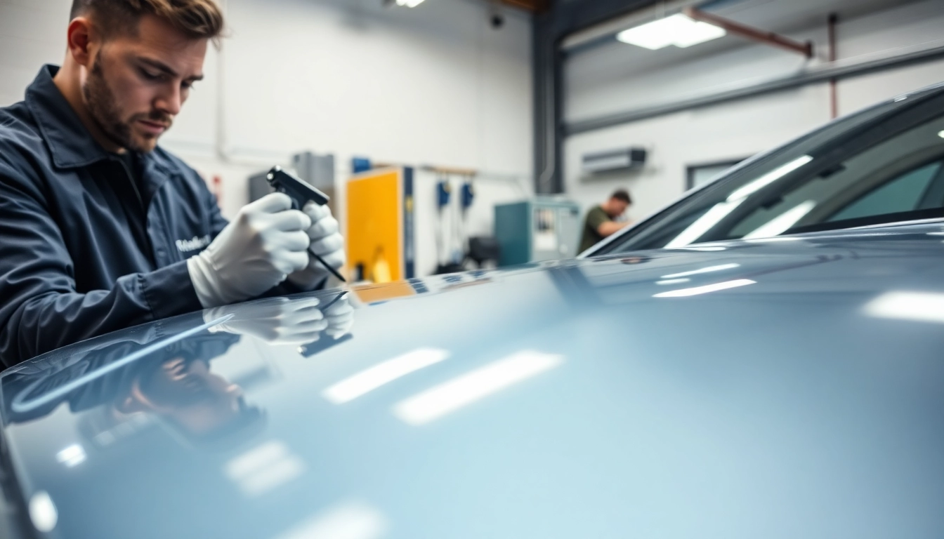 Applying salt protection ceramic coating to a shiny vehicle for enhanced durability.