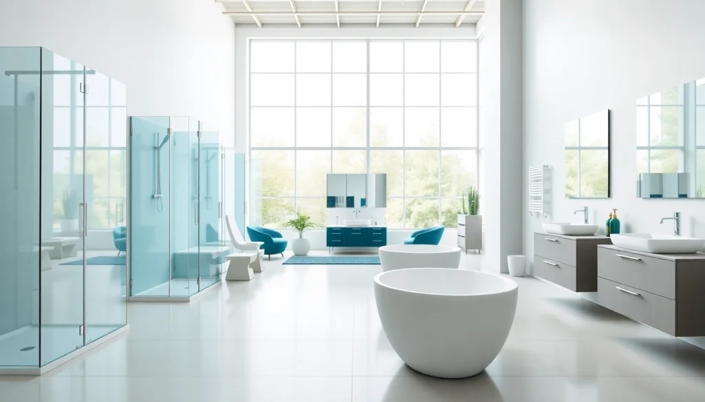 Gestalte die Premium-Badezimmerprodukte von sonni sanitär GmbH in einer modernen Ausstellung.