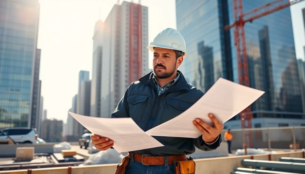 New York Commercial General Contractor overseeing a busy construction site in Manhattan.