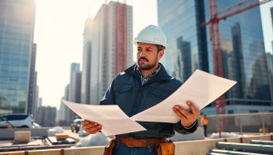 New York Commercial General Contractor overseeing a busy construction site in Manhattan.
