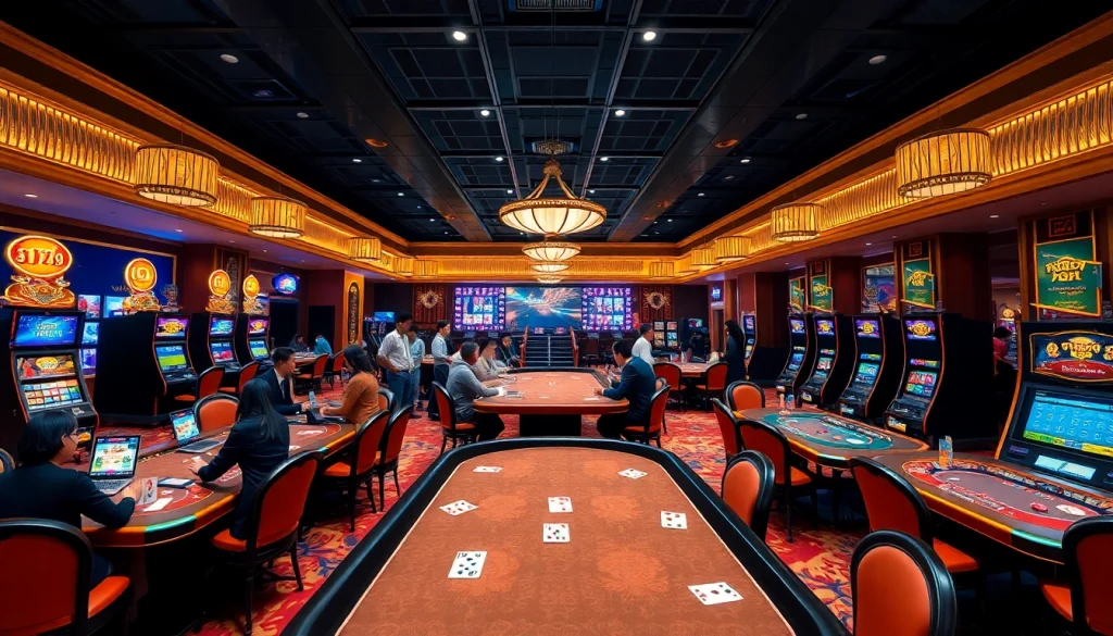 Experience thrilling gà 6789 gambling with vibrant casino gaming atmosphere and excited players.