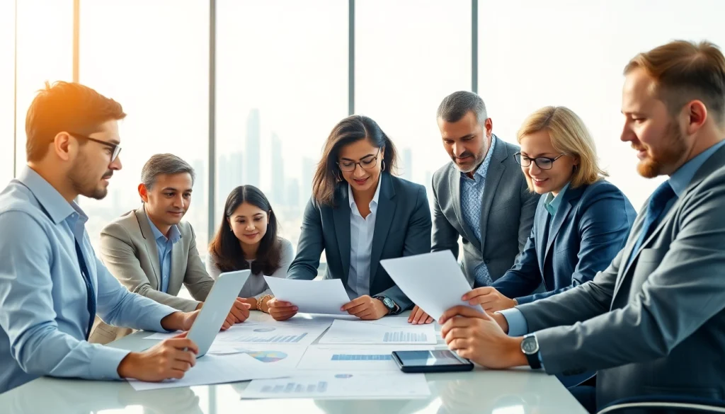 Engaged Business Consultants in Dubai collaborating effectively during a strategic meeting.