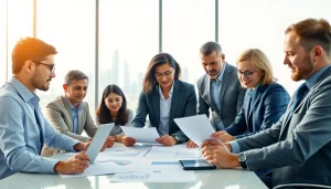 Engaged Business Consultants in Dubai collaborating effectively during a strategic meeting.