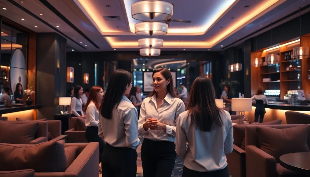 Stylish 인계동셔츠룸 interior with attractive managers and cozy ambiance