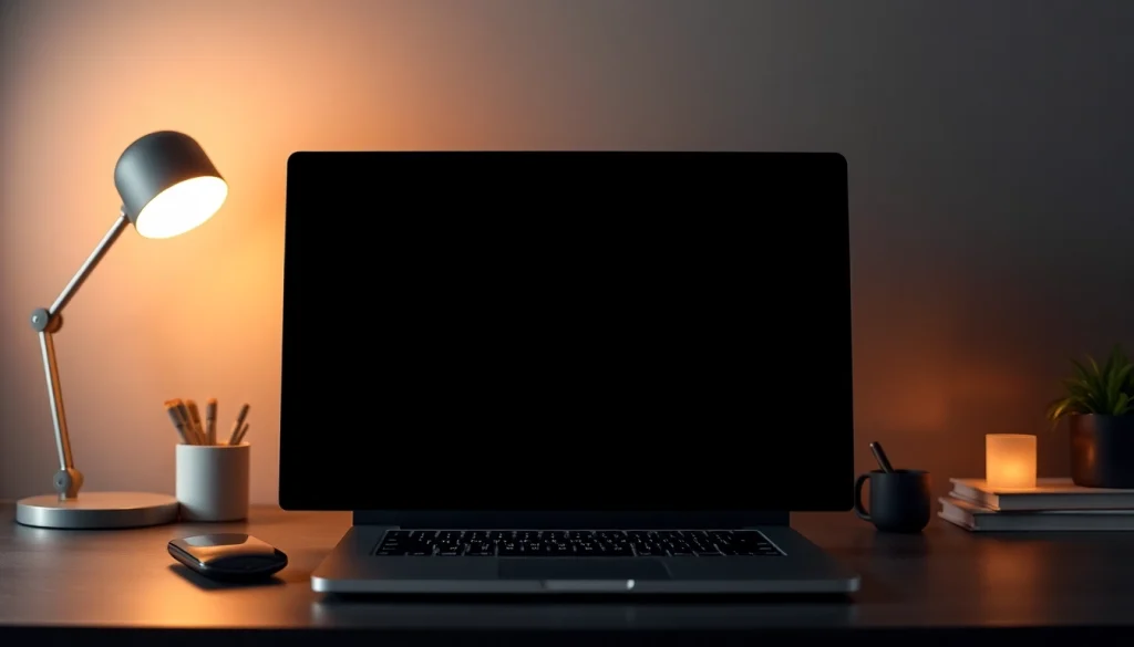 black screen image used in a professional workspace for focus and minimalism.