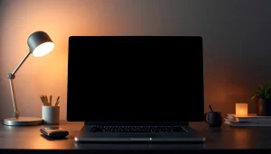 black screen image used in a professional workspace for focus and minimalism.