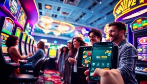 Trải nghiệm trò chơi trực tuyến đầy hứng khởi như tại https://saowinsao.com/ với nhiều người chơi đa dạng tham gia vào các máy đánh bạc (slots) và cược trực tiếp.