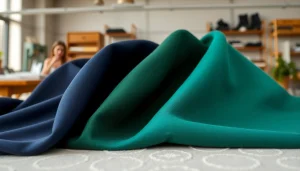 Punta di roma stof met unieke texturen in een modieuze showsetting.