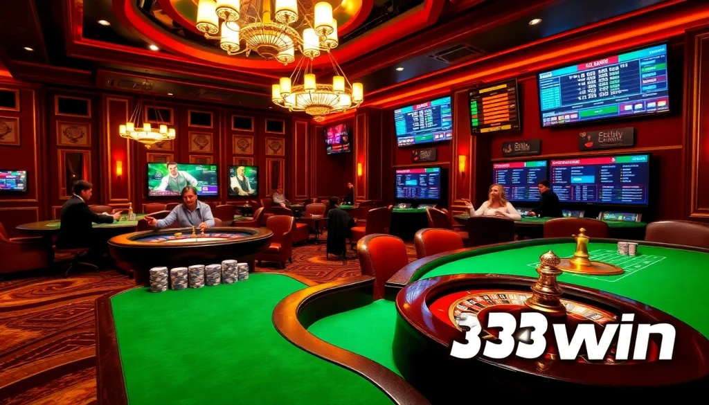 Experience the thrilling gameplay at 33win with vibrant casino tables and lively players.